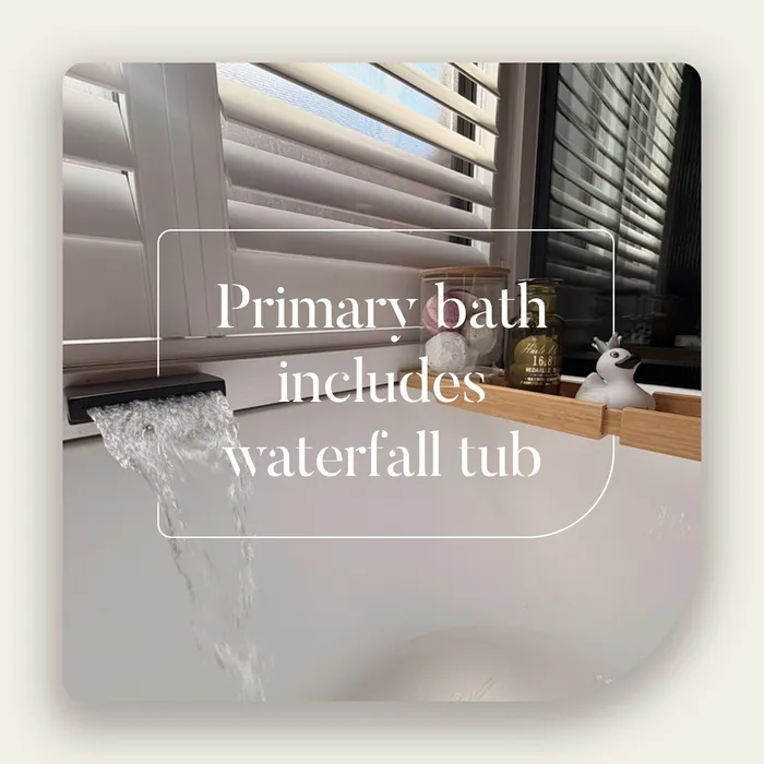 Primary bath waterfall tub